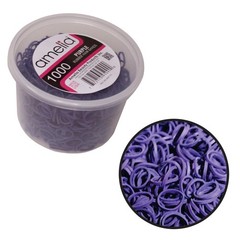 Amelia Beauty 1000 Count Small Rubber Bands for Hair – ½” Purple – Made in US…