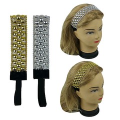 2 PCS Gold & Silver Headwrap Headband with Elastic band