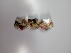 Cat Acrylic Resin Hair Clip Alligator Clip Multicolor 3 Cat Faces