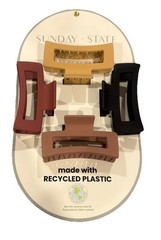 Sunday State 4 Pack Medium 3.5″ Rectangle Claw Clip Hair Clips New