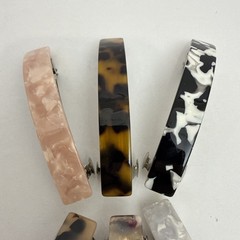 6 Pcs Hair Barrettes for Women, Tortoiseshell Flat Hair Clips French Design Hair