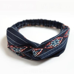 Fashion Women Girls Summer Bohemian Hair Bands Print Headbands Vintage Cross Tur
