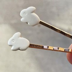Bunny Rabbit Hair Pins, Easter Hair Pins, Bunny Bobby Pins, Womens Hair Clips, D
