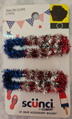 Red White & Blue Patriotic 2 Piece Salon Clips/ 4th Of July Party/ Birthday