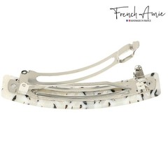 French Amie Oblong 3 1/2″ Celluloid Handmade Automatic Hair Barrette for Women