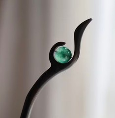 Hair Accessory Wooden Hair Stick with Bead Long, Straight Design for Updos