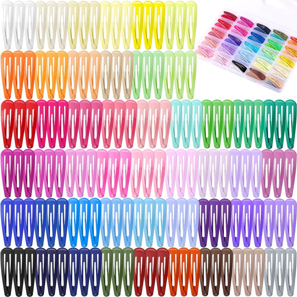 150pcs Hair Clips, 50 Colors Hair Barrettes for Girls, 2 Inch Colorful Snap H…
