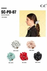 C.C Exclusive Fashion Soft Polka Dot Soft Viscose Scrunchies Ponytail Holder