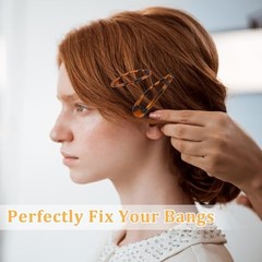 Giantree 16 Pcs Snap Hair Clips, 4 Size Classic Tortoise Metal Hair Clips for