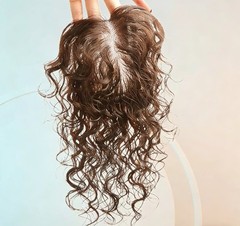 3.14″x4.3″Realistic Durable Mono Permed Wavy 100% Human Hair Topper Clip in 10″