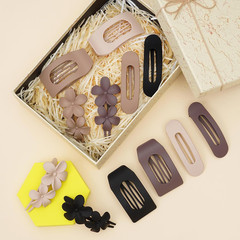 12 Pack Flat Hair Clips for Women – Matte Neutral Square Claw Clips, Flat Barret