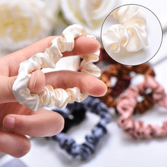 WILLBOND 30 Pcs Small Satin Silk Scrunchies Bulk for Women, Thin Hair Ties Mini