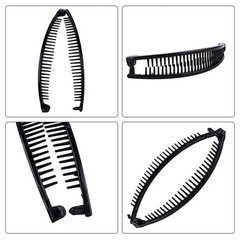 2PCS Large Curvy Hair Claw Banana Clip Vintage Simple Hair Claw Hair Accessories