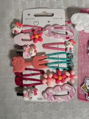 Kawaii Hello Kitty Hair Clips For All Hair Types Anime Pen Stickers Gift Pack
