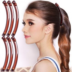 RC ROCHE 6 Pcs Banana Hair Clip Thin Fine 1 Count (Pack of 6), Brown