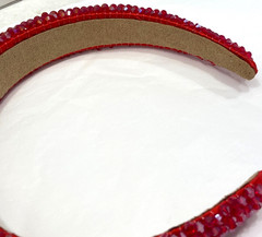 Chunky Headbands Lot 5 Full Rhinestones Clear/ Colored Pearl Lace Accents Bridal