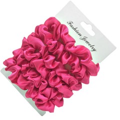 6 Pc Hair Scrunchies Satin Small Cute Elastic Ponytail Holder Black Women Hair