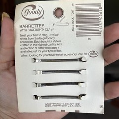 VTG 1975 Goody 2 Inch Stay Tight Barrettes 4 Pack Faux Tortoise Silver tone