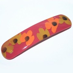 Flower Barrette Hair Clip Abstract Colorful Daisy Spring Fashion Made in France