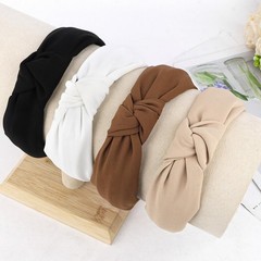 4 Pack Knotted Headbands for Women, Wide Twist Fabric Hairbands, Solid Color …