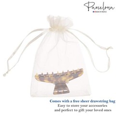 Parcelona French Pinch Medium Celluloid Covered Spring Jaw Hair Claw for Women