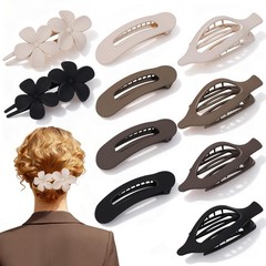 10 Pcs Flat Hair Clips for Women, 3 Styles Matte No Bump Claw Clips for Drivi…