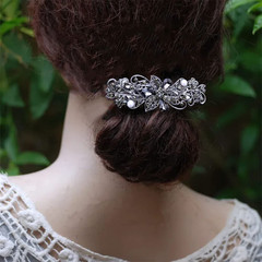 4 PCS Hair Barrettes for Women Ladies, Flower Crystal Rhinestones Barrette Pearl