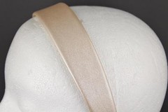 Pink soft faux leather headband textured 1.25 inch wide hair band accessory