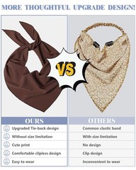 AWAYTR 3Pcs Hair Bandanas Head Kerchief for Women Girls Tie-Back Boho Hair Scarf