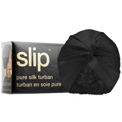 SLIP 100% Pure Silk Turban Black Hair Wrap Sleep Turban Cap