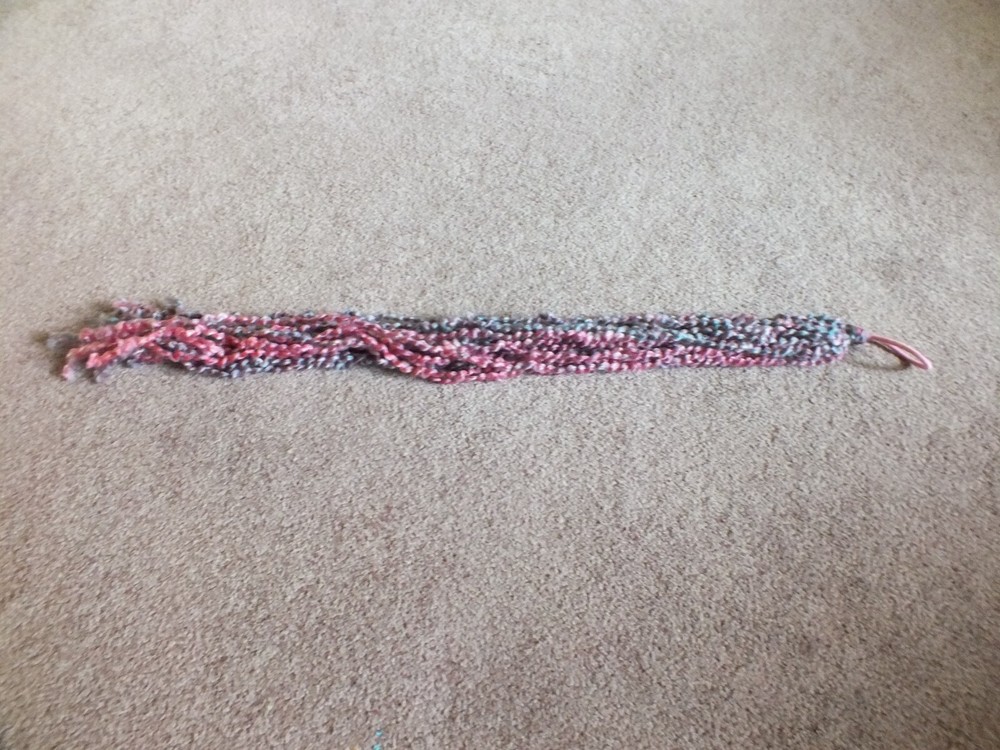 Handmade Dread Locks Fairy Pony Tail Plum Pink Blue Gray Textured yarn 24″ NEW