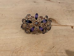 Crystal Rhinestones Floral Hair Barrette – 3.5x2x1.5 – 1 pc – Choose your color