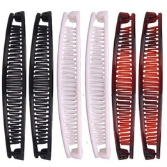 Vintage Banana Clips and Combs Barrettes for Women with Long, Multicolor
