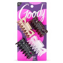 Goody SlideProof Classics Medium 4 Count (Pack of 1), Neutrals (Medium Claw)