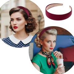 Sorcristy Burgundy Satin Headbands for Women 1 Count (Pack of 1),