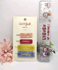 Barrettes 4 Pack By Cat & Jack, Multicolor Rectangle Hair Barrettes Marble Look
