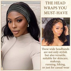 4 Pack Wide Headbands for Women Cute Boho Headband Stripe Knotted Turban Head Ba