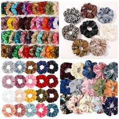 25 Pack Multi-Color Variety of Colors and Patterns Scrunchies Hair Bands