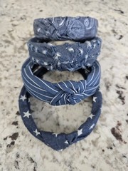 4 Denim Blue Knotted Headbands for Women Girls Womens Hairbands Fashion…