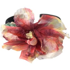 DOLCE & GABBANA Diadem Rose Pink Silk Floral Black Tiara Women Hairband 820usd