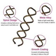 Spiral Bobby Pins Brown with Storage Tin, 20 Pcs Spin Pins for Hair (2 Inch),…