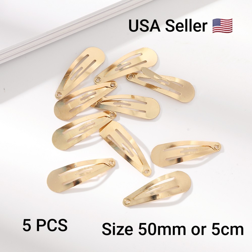 5Pcs Cute 5CM Hair Clips Pins Metal Snap Hair Accessories for Girls BB Hairpins