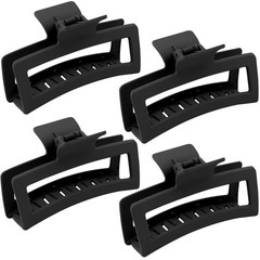 4 Pack 5″ Black Extra Large Hair Claw Clips For Thick & Long Hair Non-slip Women