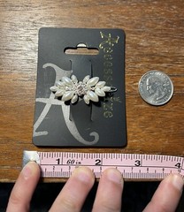 Retro Rockabilly Accessorize London Faux Pearl Rhinestone Hair Clip Barrette