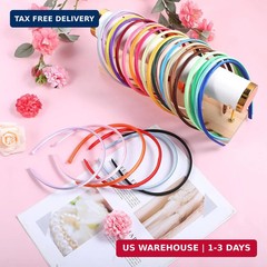 100 Pieces Satin Covered Headbands for Women Girls – 0.4 Inch Width Colorful Thi