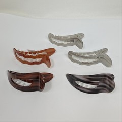 Free People So Chic Flat Hair Claw Clip Set 5 Brown Tort/Black Combo