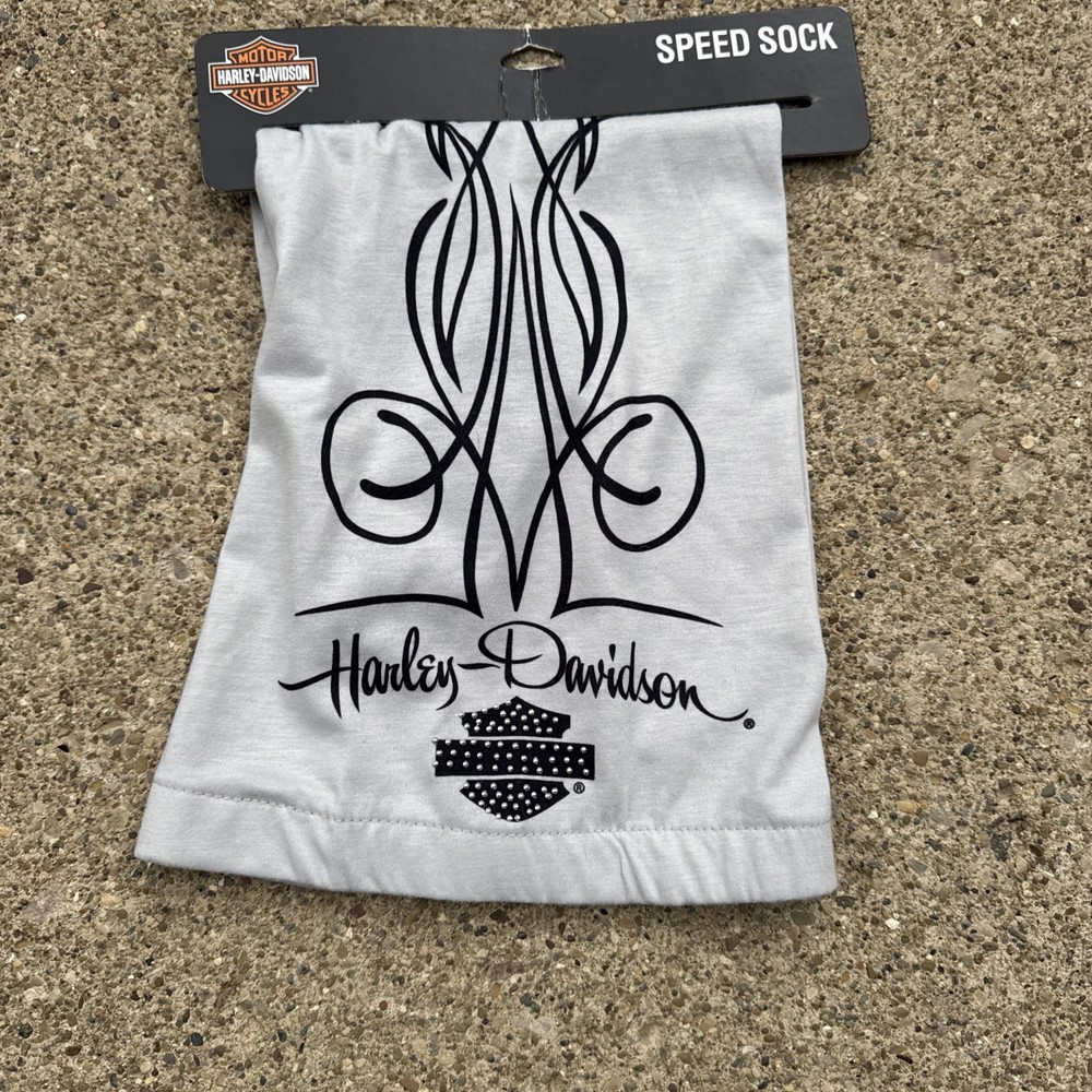 Harley-Davidson Women’s Studded Signature Speed Sock, Gray & Black SP21554