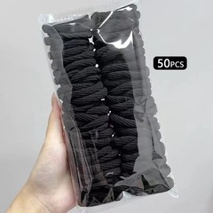 50pcs Colorful Hair Ties Korean Style Trendy Colorful Comfort Hair Accessories