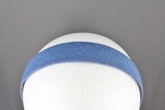 denim 1 1/8″ wide headband textured fabric covered hair band accessory chambray