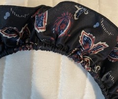 ANTHROPOLOGIE Eugenia Double Ruffled Silky FLORAL HEADBAND Black Blue Skinny